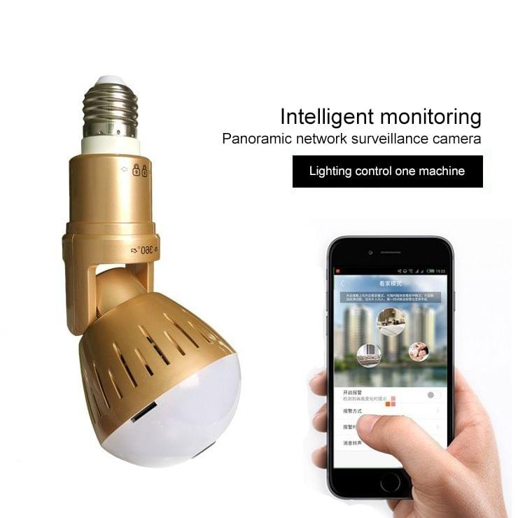 1.3 Megapixel Panoramic Universal Light Bulb Camera Mobile Phone Remote Installation Home Network HD Plug and Play V380 Monitoring