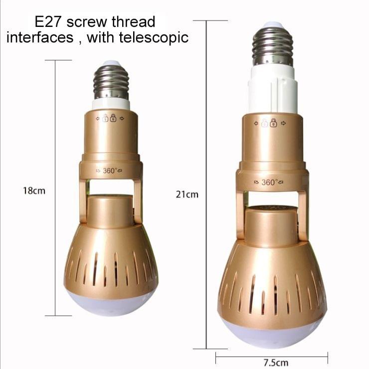 1.3 Megapixel Panoramic Universal Light Bulb Camera Mobile Phone Remote Installation Home Network HD Plug and Play V380 Monitoring