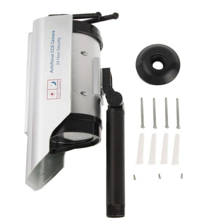 Solar Powered Realistic Looking Dummy Camera with Flashing Red LED Light