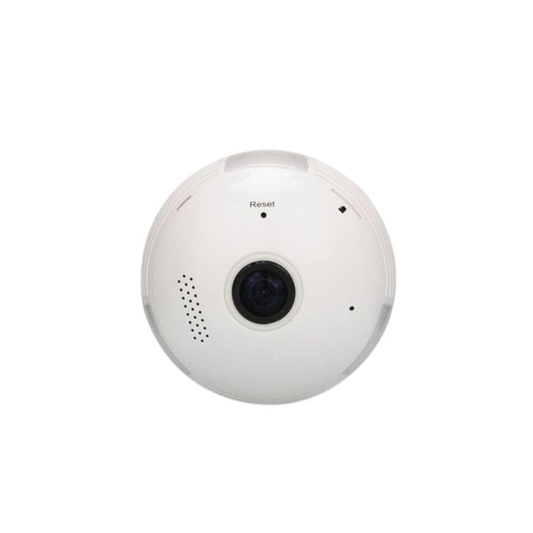 EC7-J8 1.3MP 360 Degree Bulb Lamp Network Panoramic Camera Wireless WiFi Smart Security Camera, Support Monitor Detection & Voice intercom & 128GB Micro SD Card (White)