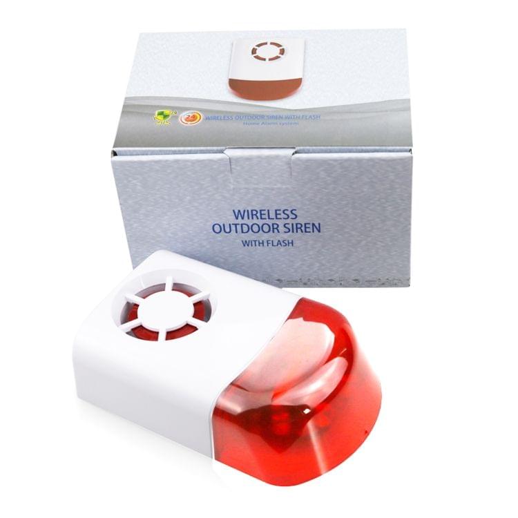 DY-JH100B 120dB 315MHz Wireless Indoor Outdoor Alarm Siren with Flash Strobe Light(White)