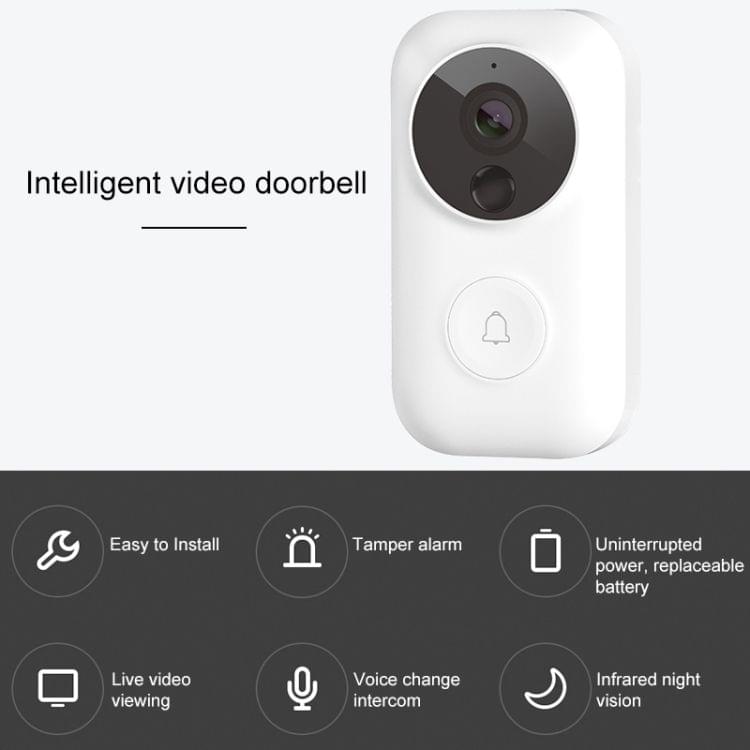 Original Xiaomi Mijia Smart WIFI Video Visual Doorbell, Support Infrared Night Vision & Change Voice Intercom & Real-time Video Viewing(White)