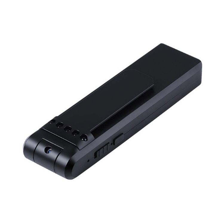 Back Clip Design 1080P HD Camera Voice Control Recording Machine, Support Motion Detection, Infrared Night Vision, 180 Degrees Rotation Camera, TF Card(Black)