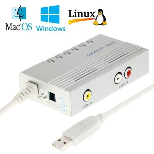 Mine Vcap 2900 USB Video Capture Box, Plug and Play, Compatible with Android / Mac OS / Linux / Windows Operate System(Silver)