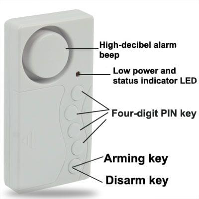 Secret Code Door Magnetic Sensor Anti-entry Security Alarm (KK-1255)(White)