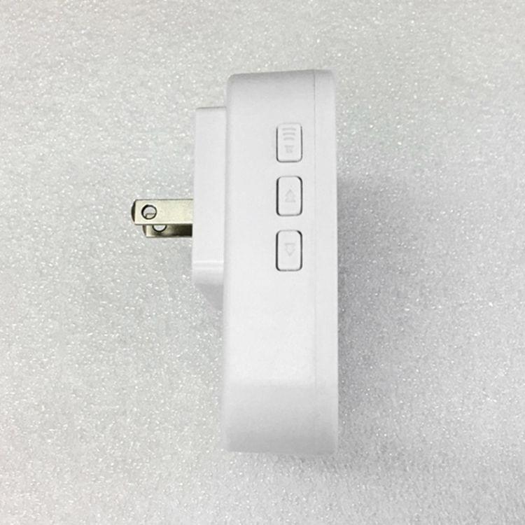 P6 110dB Wireless IP55 Waterproof Low Power Consumption WiFi Doing-dong Doorbell Receiver, Receiver Distance: 300m, US Plug (White)