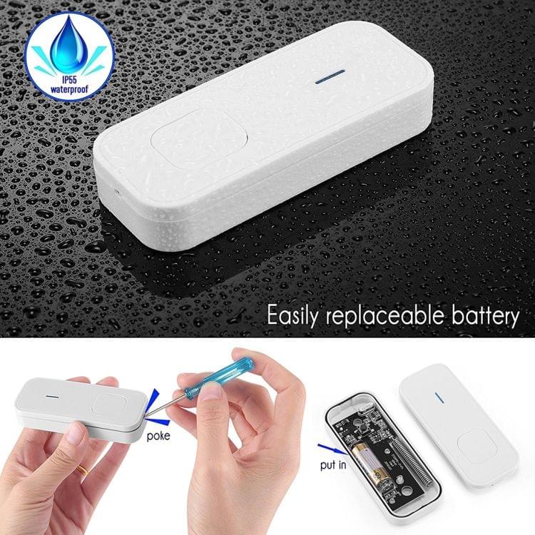 P6-B 110dB Wireless IP55 Waterproof Low Power Consumption WiFi Doorbell Receiver, 53 Music Options, Receiver Distance: 300m(White)