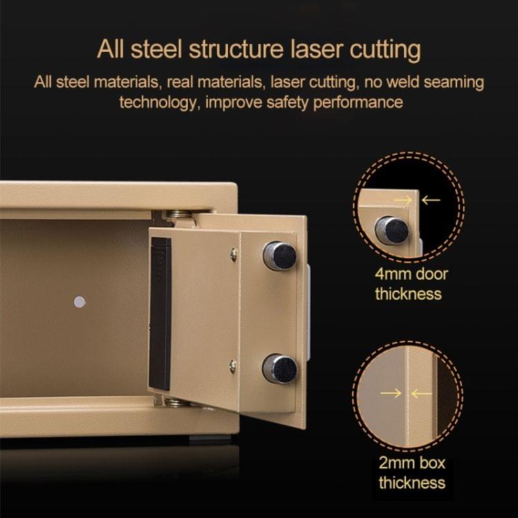 Deli Home Office Hotel Mini Electronic Security Lock Box Wall Cabinet Safety Box(Gold)