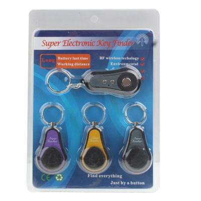 3 in 1 Wireless RF Super Electronic Finder Anti-lost Alarm Key Chain (Gray+Yellow+Purple)(Black)
