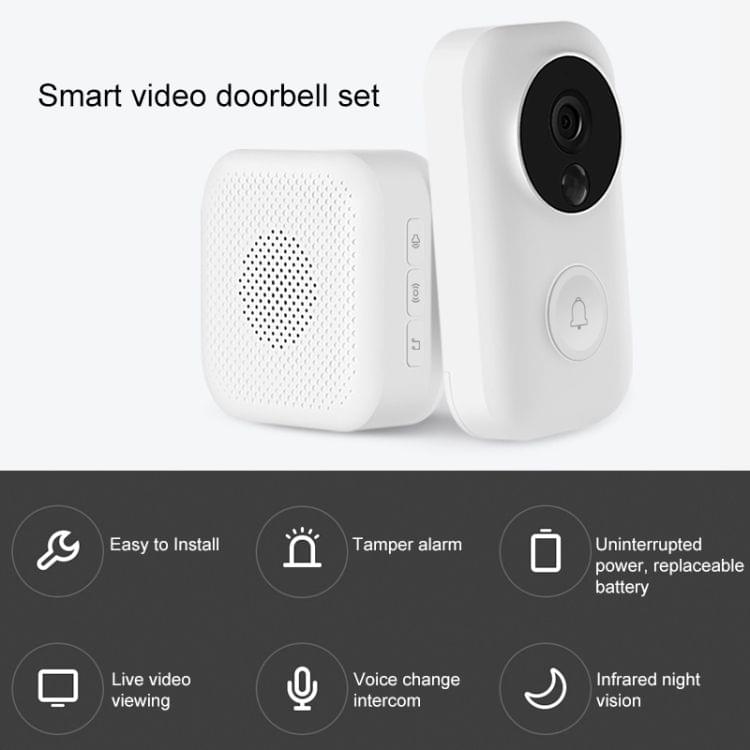 Original Xiaomi Mijia Smart WIFI Video Visual Doorbell with Doorbell Receiver, Support Infrared Night Vision & Change Voice Intercom & Real-time Video Viewing(White)