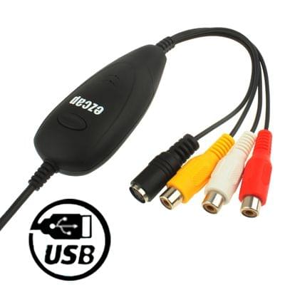 USB 2.0 Video Capture, Support MPEG 2 Recording Format, TV System: PAL / NTSC(Black)