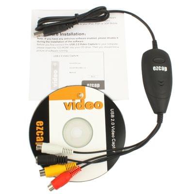 USB 2.0 Video Capture, Support MPEG 2 Recording Format, TV System: PAL / NTSC(Black)