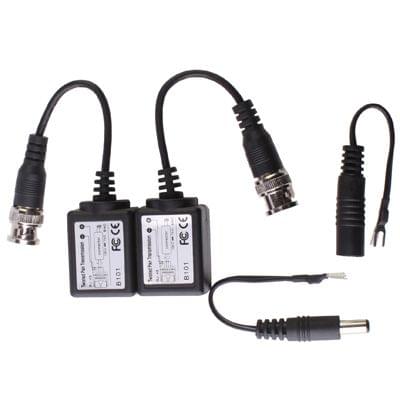 2 PCS Passive Balun Twisted Pair Transceiver(Black)