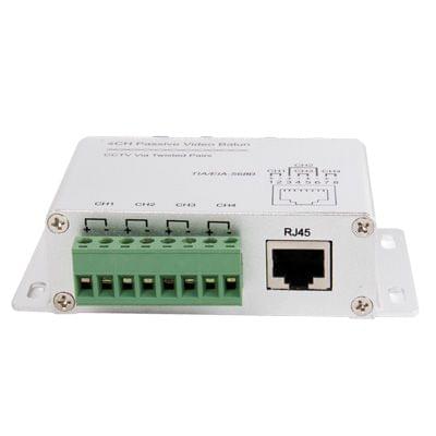 4 CH UTP Passive Video Balun , CCTV Via Twisted Pairs