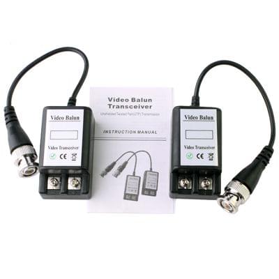 2 PCS 1 Channel Passive Video Transceiver(Black)