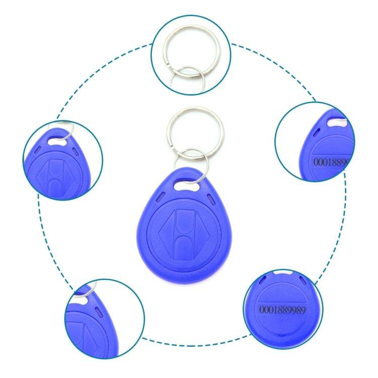 10 PCS 125KHz TK/EM4100 Proximity ID Card Chip Keychain Key Ring(Blue)
