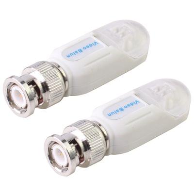 2 PCS UTP Network Video Balun CAT5 to Camera CCTV BNC DVR O-611(White)