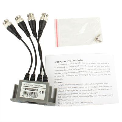 4 Channel Video ( BNC ) to UTP ( RJ45 ) Video Balun