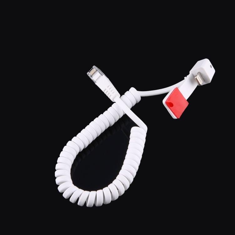 RJ11 to 8 Pin Anti-Theft Security Retractable Coiled Cable for iPhone Display Stand