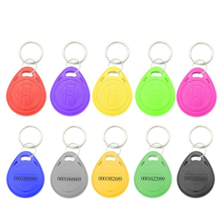 10 PCS 125KHz TK/EM4100 Proximity ID Card Chip Keychain Key Ring(Black)