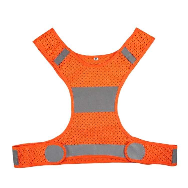 High Visibility Reflective Vest Unisex Outdoor Safety Vests Cycling Vest Men Working Night Running Sports Outdoor Clothes, Size:L(Waist 36.2-41.7in)(Orange)