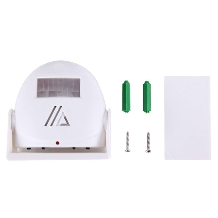 5301 Wireless Infrared Motion Sensor Welcome Alarm Intelligent Greeting Warning Doorbell, IR Distance: 10m(White)