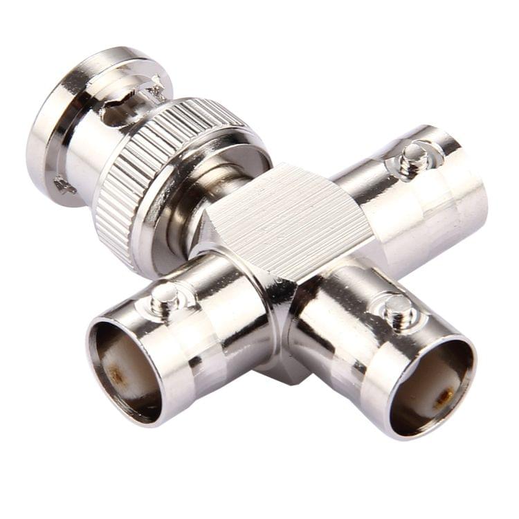 2 PCS 1 x BNC Male to 3 x BNC Female Connector, Cross Type