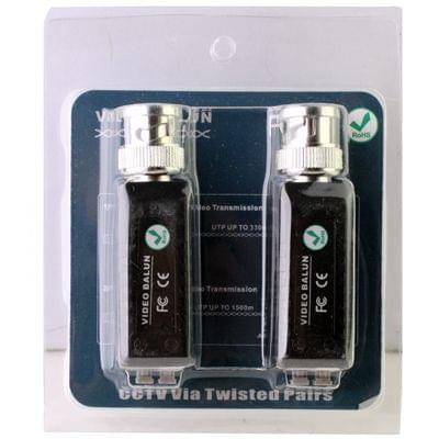 2 PCS CCTV Twisted BNC Single Channel Passive Video Balun Transceiver(Black)