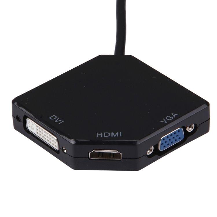 3 in 1 Mini Display Port to HDMI / VGA / DVI Digi-port Adapter(Black)