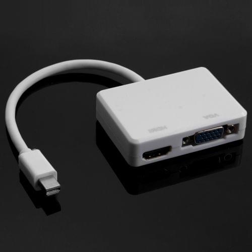 Mini DisplayPort to HDMI / VGA Adapter for MacBook / MacBook Pro / Mac Book Air, Length: 19cm(White)
