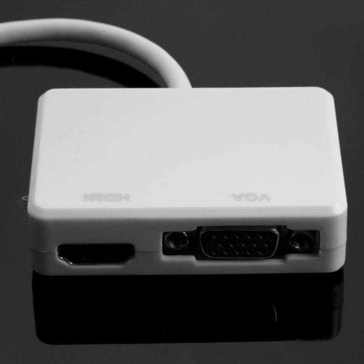 Mini DisplayPort to HDMI / VGA Adapter for MacBook / MacBook Pro / Mac Book Air, Length: 19cm(White)