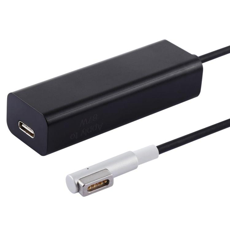 AnyWatt 85W USB-C / Type-C Female to 5 Pin MagSafe 1 Male L Head Series Charge Adapter Converter for MacBook (Black)
