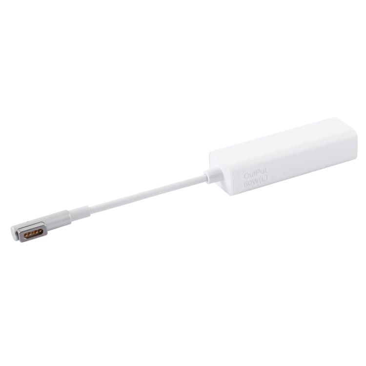 AnyWatt 60W USB-C / Type-C Female to 5 Pin MagSafe 1 Male L Head Series Charge Adapter Converter for MacBook (White)