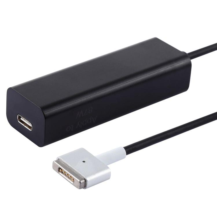 AnyWatt 85W USB-C / Type-C Female to 5 Pin MagSafe 2 Male T Head Series Charge Adapter Converter for MacBook Pro (Black)