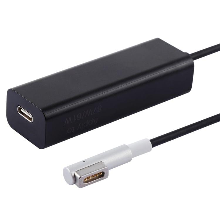 AnyWatt 45W USB-C / Type-C Female to 5 Pin MagSafe 1 Male L Head Series Charge Adapter Converter for MacBook (Black)