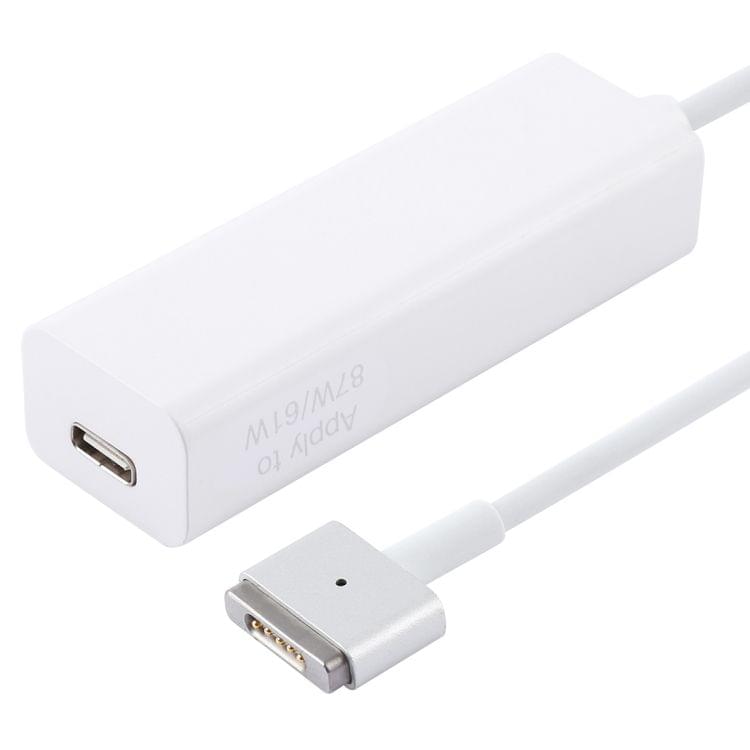 AnyWatt 45W USB-C / Type-C Female to 5 Pin MagSafe 2 Male T Head Series Charge Adapter Converter for MacBook Pro(White)
