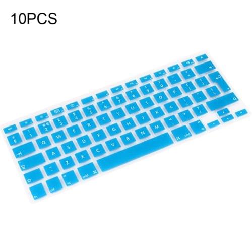 10 PCS Silicone Soft European-style English Keyboard Protector Cover Skin for MacBook Pro 13.3 inch / 15.4 inch / 17.3 inch(Baby Blue)