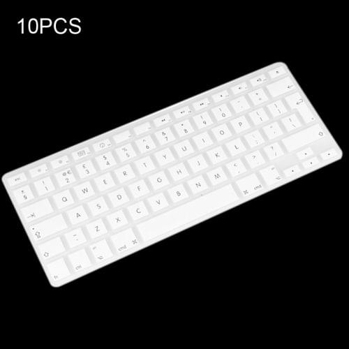 10 PCS Silicone Soft European-style English Keyboard Protector Cover Skin for MacBook Pro 13.3 inch / 15.4 inch / 17.3 inch(White)