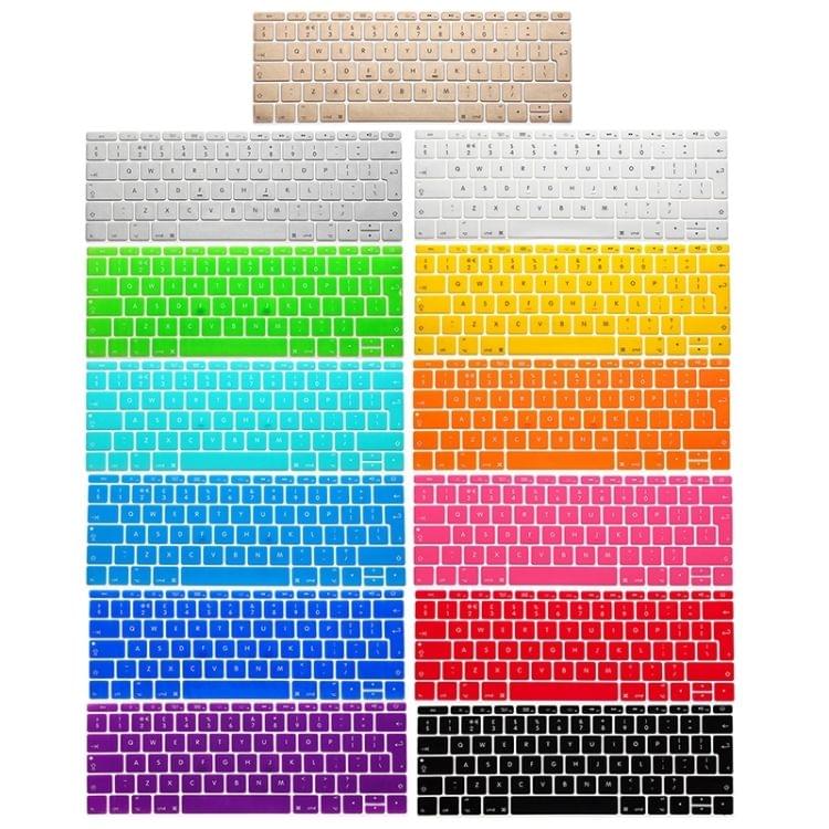 Soft 12 inch Translucent Colorized Keyboard Protective Cover Skin for new MacBook, European Version(Gold)
