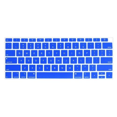 ENKAY Hat-prince US Version of The Notebook Ultra-thin Silicone Color Keyboard Protective Cover for MacBook Air 13.3 inch A1932 (2018) (Dark Blue)