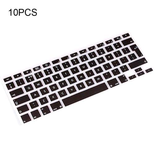 10 PCS Silicone Soft European-style English Keyboard Protector Cover Skin for MacBook Pro 13.3 inch / 15.4 inch / 17.3 inch(Black)