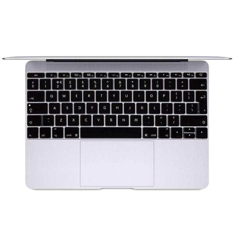 Soft 12 inch Translucent Colorized Keyboard Protective Cover Skin for new MacBook, European Version(Black)