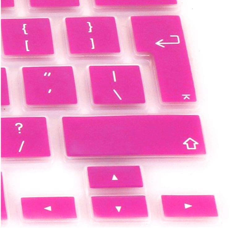 10 PCS Silicone Soft European-style English Keyboard Protector Cover Skin for MacBook Pro 13.3 inch / 15.4 inch / 17.3 inch(Magenta)