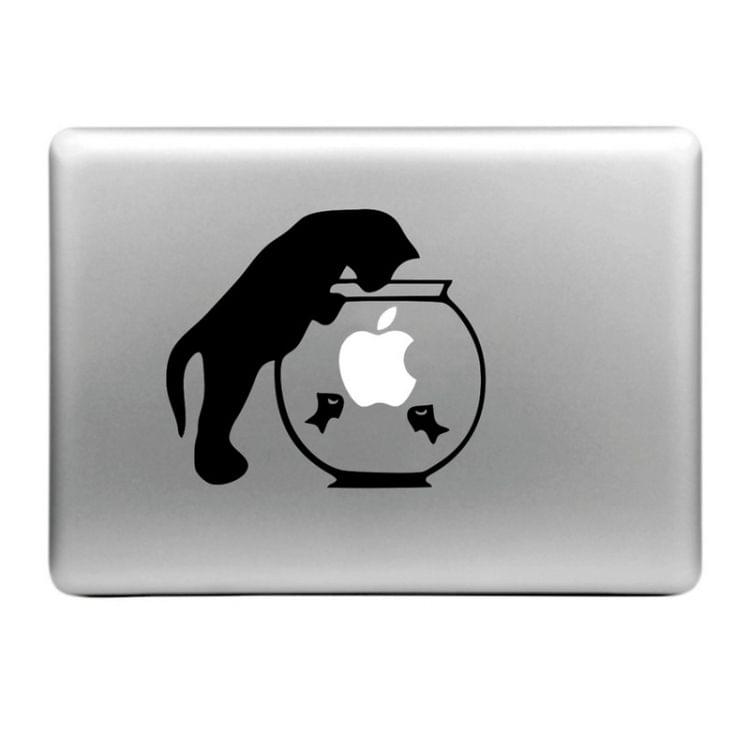 Hat-Prince Cat and Fishbowl Pattern Removable Decorative Skin Sticker for MacBook Air / Pro / Pro with Retina Display, Size: L