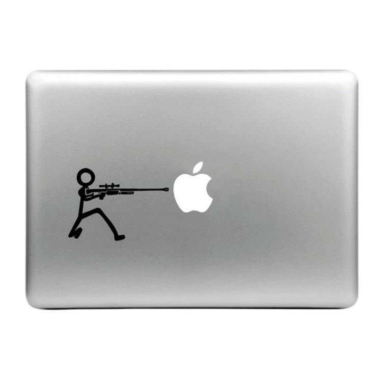 Hat-Prince Machine Gun and the Apple Pattern Removable Decorative Skin Sticker for MacBook Air / Pro / Pro with Retina Display, Size: S