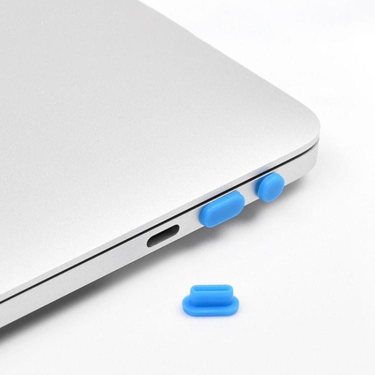 5 in 1 Silicone Anti Dust Plug Protective Cover for MacBook Pro 13.3 inch A1706 (2016 - 2017), MacBook Pro 13.3 inch A1708 (2016 - 2017), MacBook Pro 15.4 inch A1707 (2016 - 2017)(Blue)