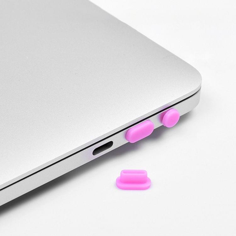 5 in 1 Silicone Anti Dust Plug Protective Cover for MacBook Pro 13.3 inch A1706 (2016 - 2017), MacBook Pro 13.3 inch A1708 (2016 - 2017), MacBook Pro 15.4 inch A1707 (2016 - 2017)(Pink)