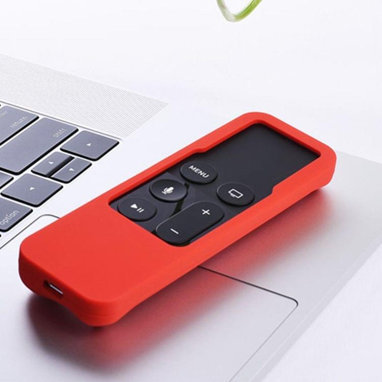 For Apple TV 4th Siri Remote Controller Shockproof Silicone Protective Case Pouch(Red)