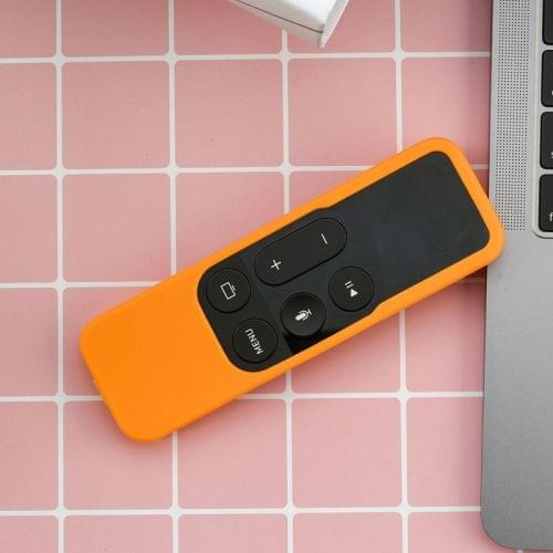 5F01 Somatosensory Remote Control Anti-fall Silicone Protective Cover for Apple TV 4, with Lanyard(Orange)