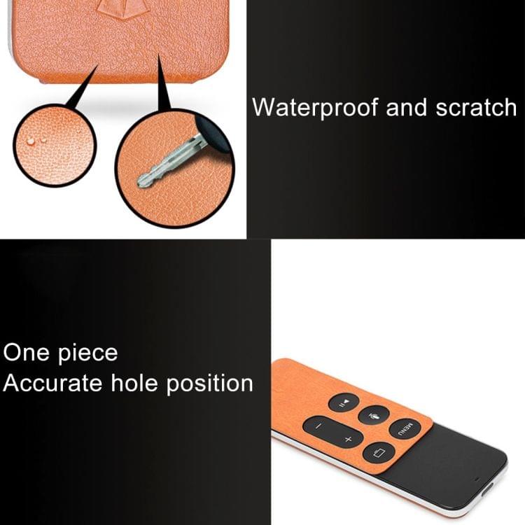 For Apple TV 4th Generation Siri Remote PU Leather Protective Case Pouch(Orange)